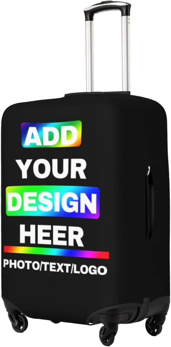 Travel Suitcase Cover Design Your Name Photo Text LOGO Different Design Travel Suitcase Case Protector for 18-32 Inch Suitcase