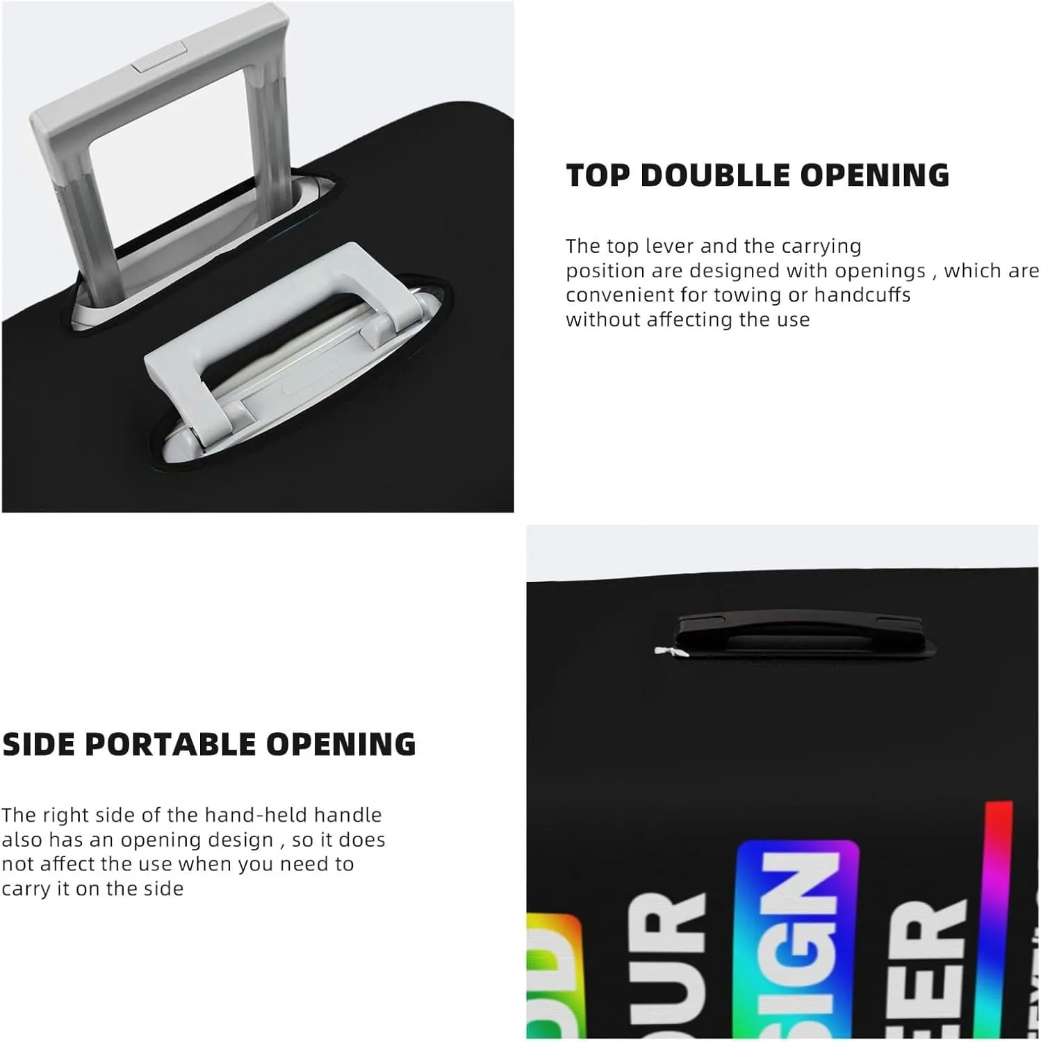 Travel Suitcase Cover Design Your Name Photo Text LOGO Different Design Travel Suitcase Case Protector for 18-32 Inch Suitcase