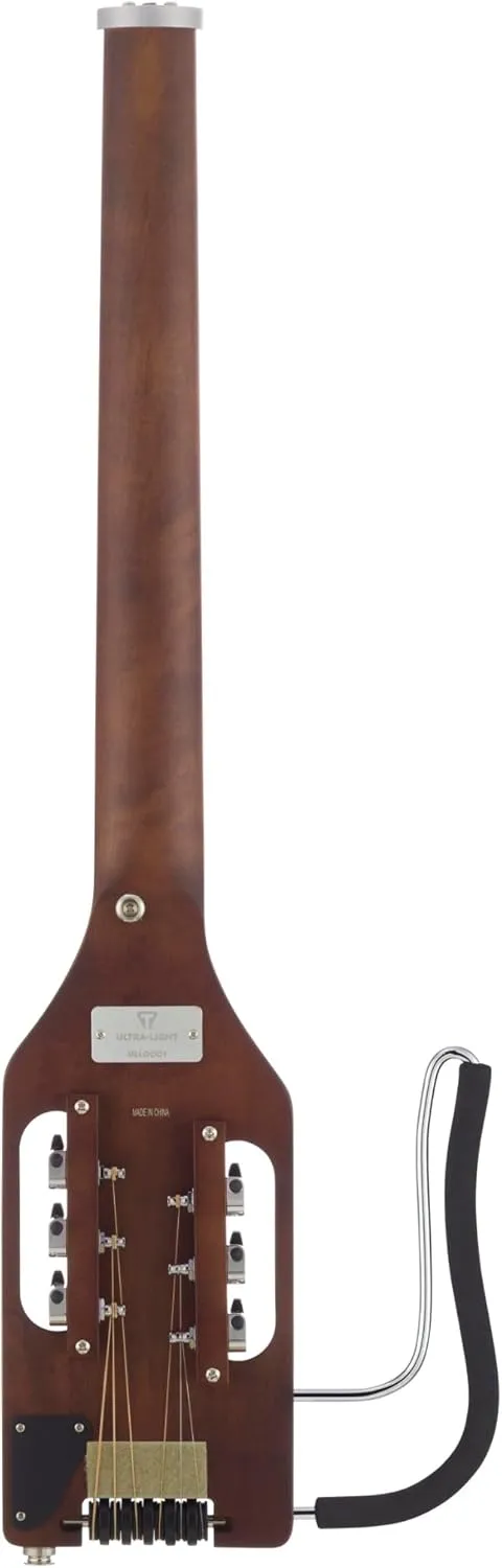 Traveler Guitar Ultra-Light Acoustic Guitar Antique Brown Left-Handed | Portable Acoustic with Removable Lap Rest | Full 24 3/4" Scale Headless Guitar | Custom Gig Bag Included