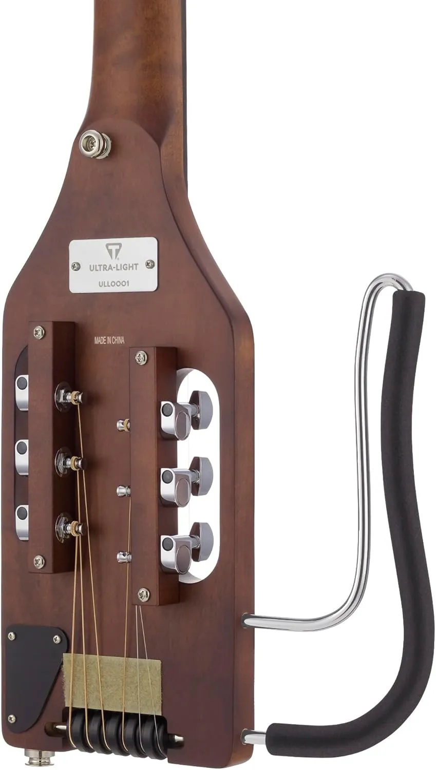 Traveler Guitar Ultra-Light Acoustic Guitar Antique Brown Left-Handed | Portable Acoustic with Removable Lap Rest | Full 24 3/4" Scale Headless Guitar | Custom Gig Bag Included