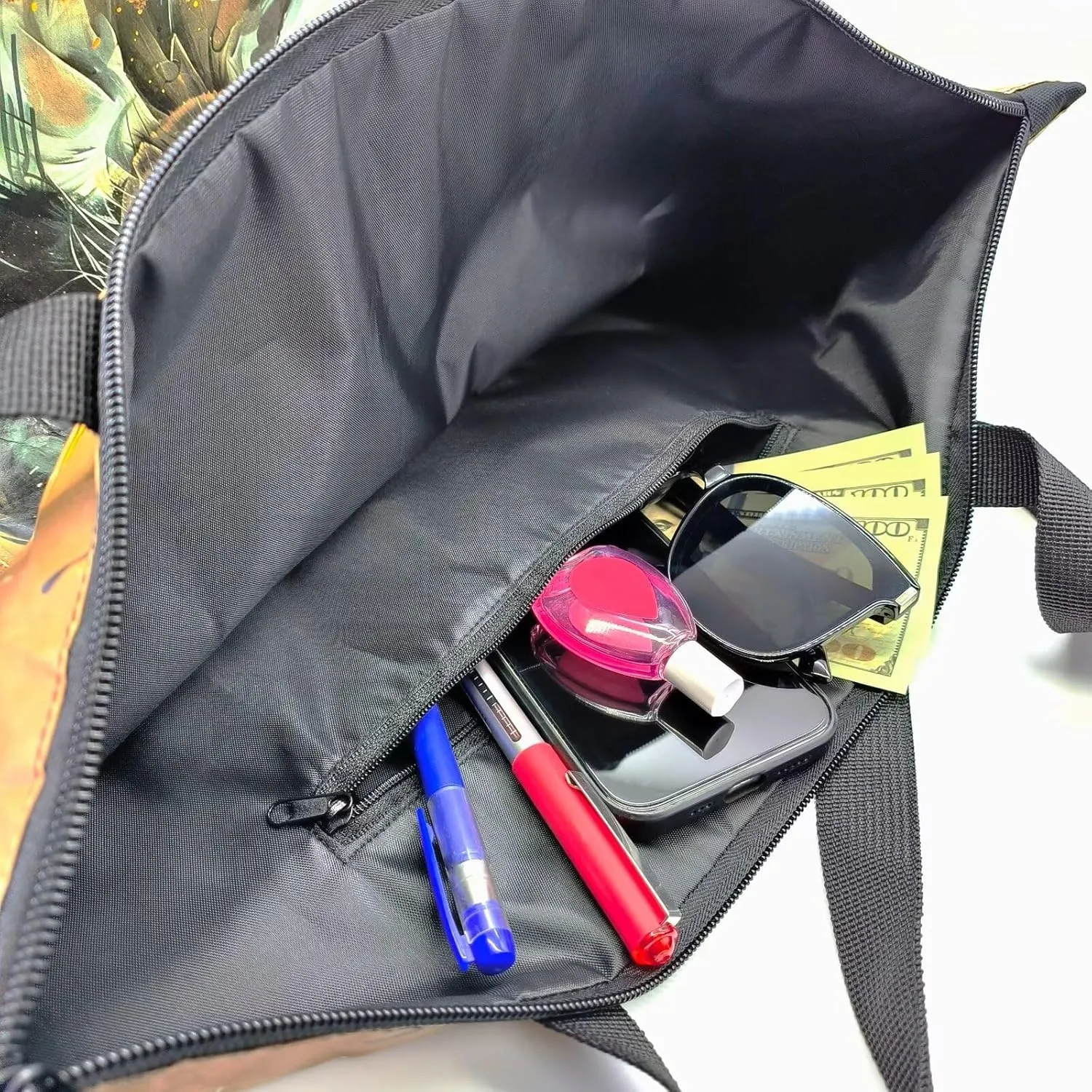 Tropical Waterproof Paper Tote Bag for Women, Hawaii Style Zipper Eco Work Tote Handbag Shoulder Bag for Travel