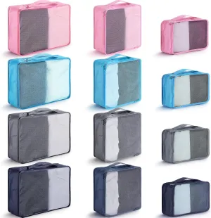 Tudomro 12 Pcs Large Packing Cubes Luggage Organizers for Suitcase Mesh Travel Organizer Bags Travel Packing Organizers for Traveling Camping Hiking