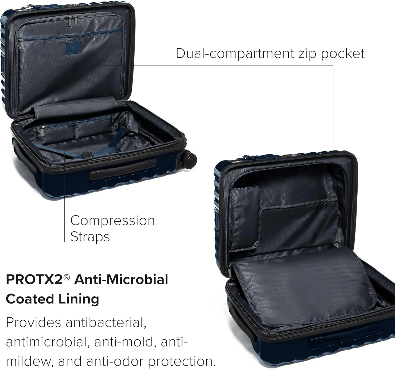 TUMI - 19 Degree Continental Expandable 4 Wheeled Carry-On - Carry-On Bag - Travel Accessories - 21.8" X 15.8" X 9.0" - Navy
