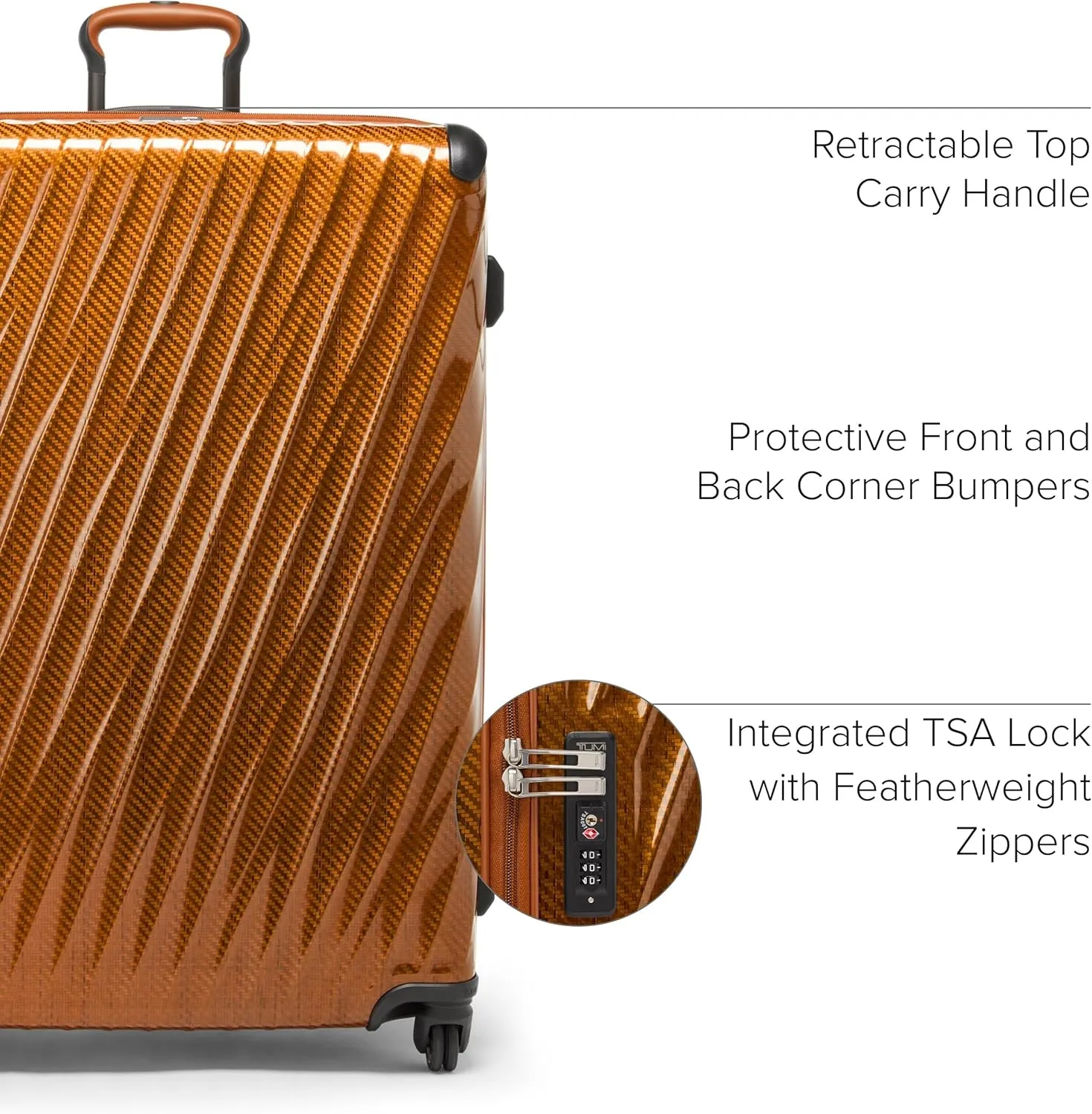 TUMI - 19 Degree Lite 4 Wheel Luggage - Lightweight and Highly Durable, Modern Contour, Hard Shell Men's and Women's Suitcase - 30" Extended Trip Packing Case, Amber