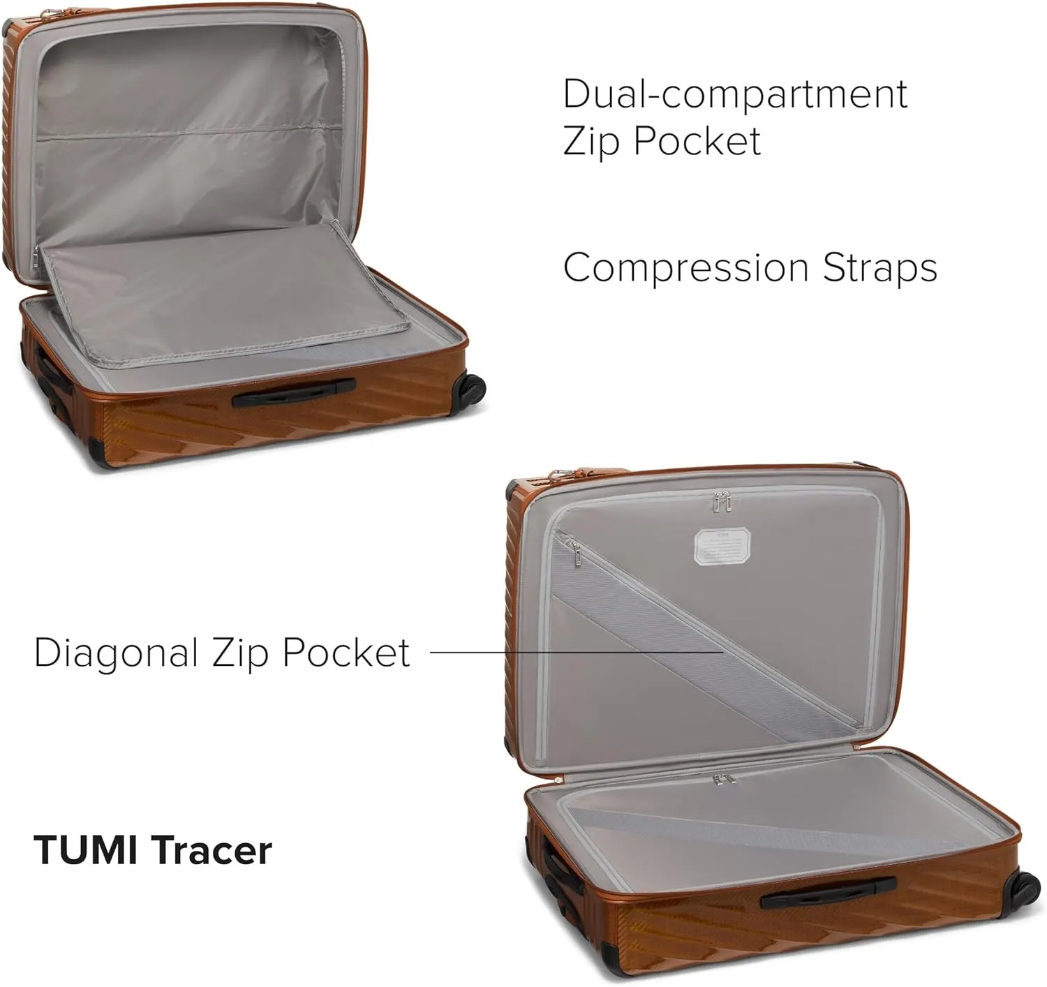 TUMI - 19 Degree Lite 4 Wheel Luggage - Lightweight and Highly Durable, Modern Contour, Hard Shell Men's and Women's Suitcase - 30" Extended Trip Packing Case, Amber