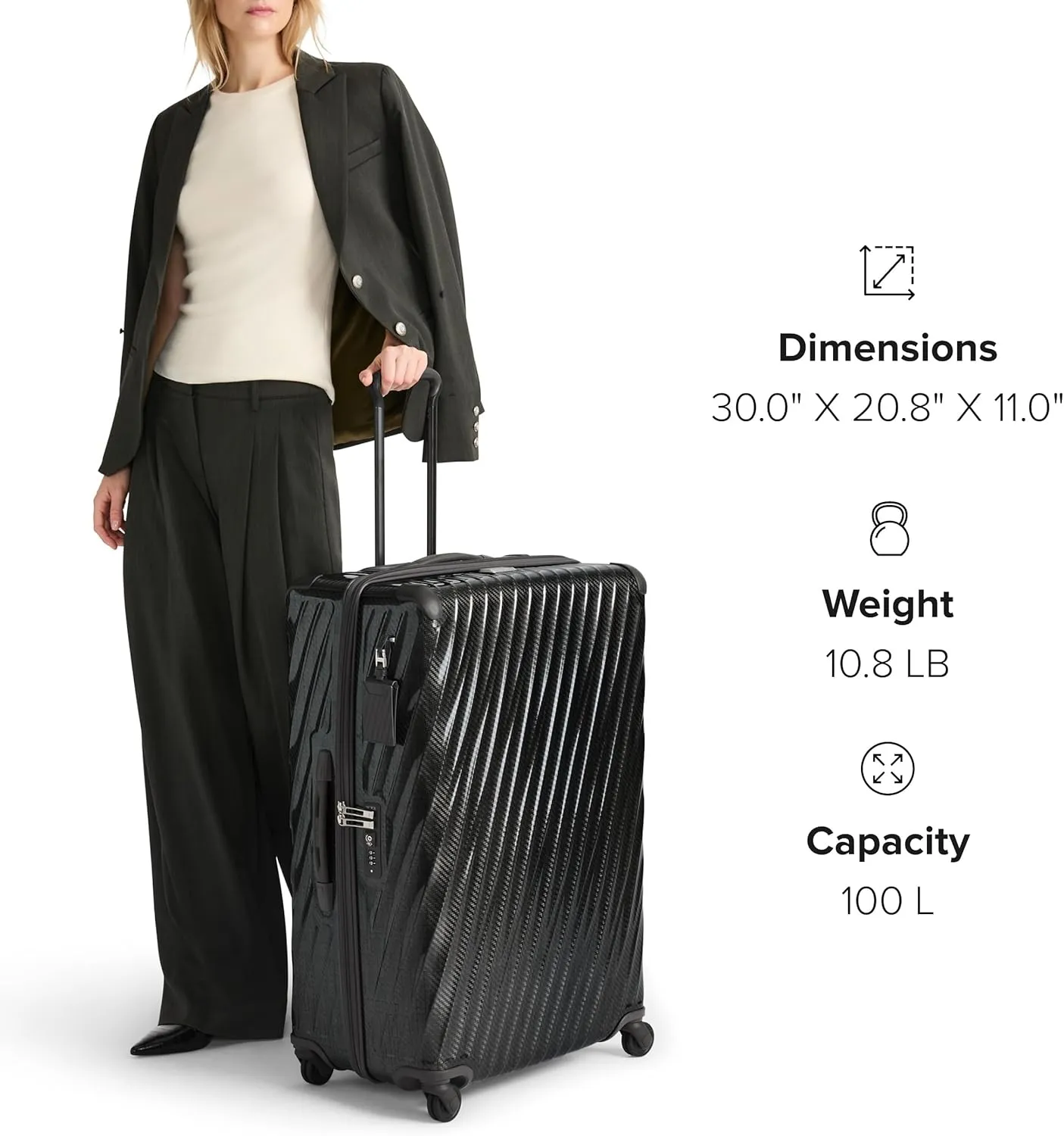 TUMI - 19 Degree Lite 4 Wheel Luggage - Lightweight and Highly Durable, Modern Contour, Hard Shell Men's and Women's Suitcase - 30" Extended Trip Packing Case, Amber