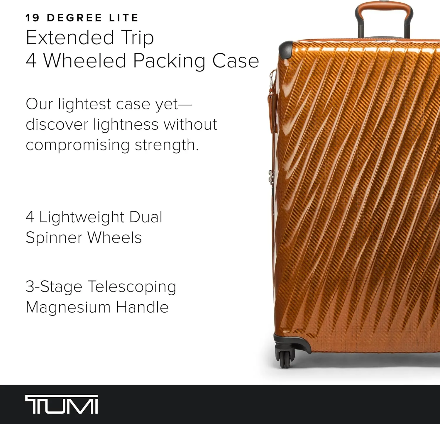 TUMI - 19 Degree Lite 4 Wheel Luggage - Lightweight and Highly Durable, Modern Contour, Hard Shell Men's and Women's Suitcase - 30" Extended Trip Packing Case, Amber