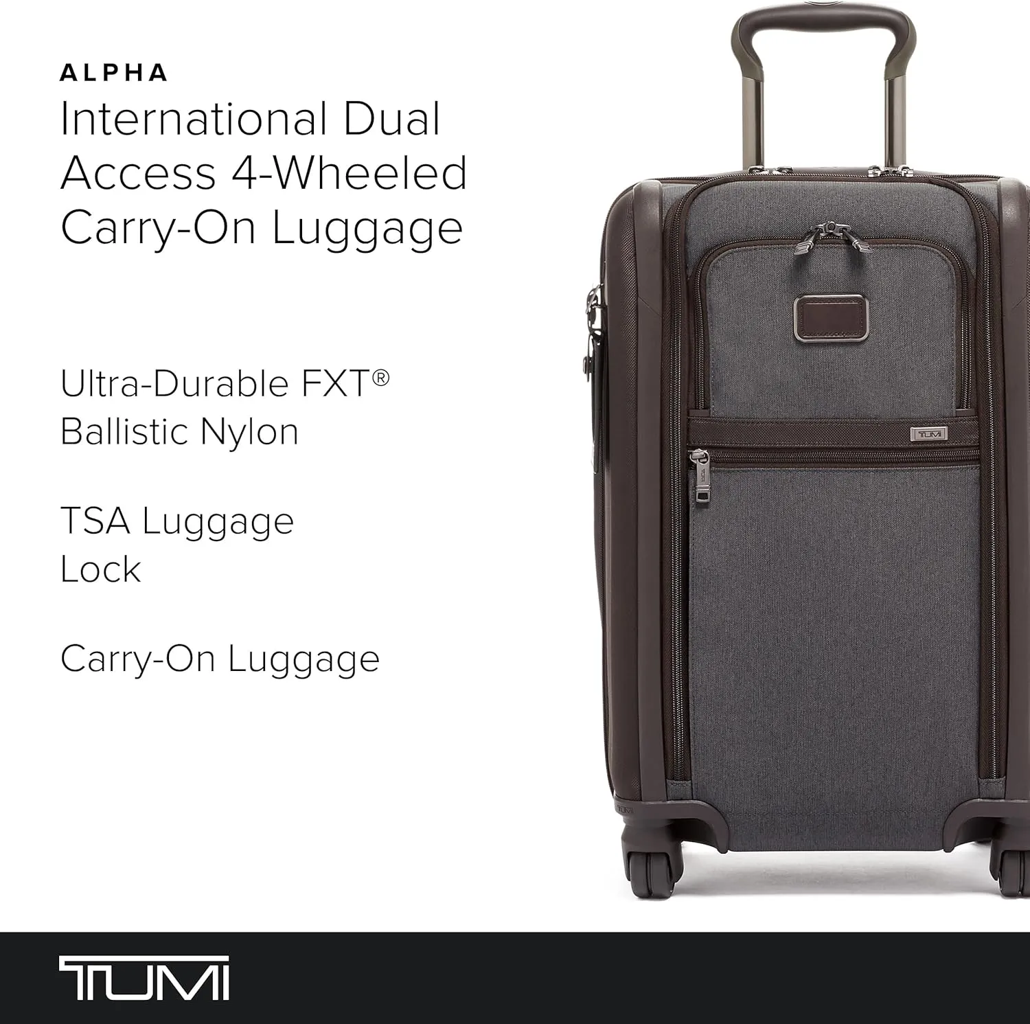 TUMI - Alpha International Dual Access 4-Wheeled Carry-on - Expandable, Durable and Compact Luggage with Removable Garment Bag