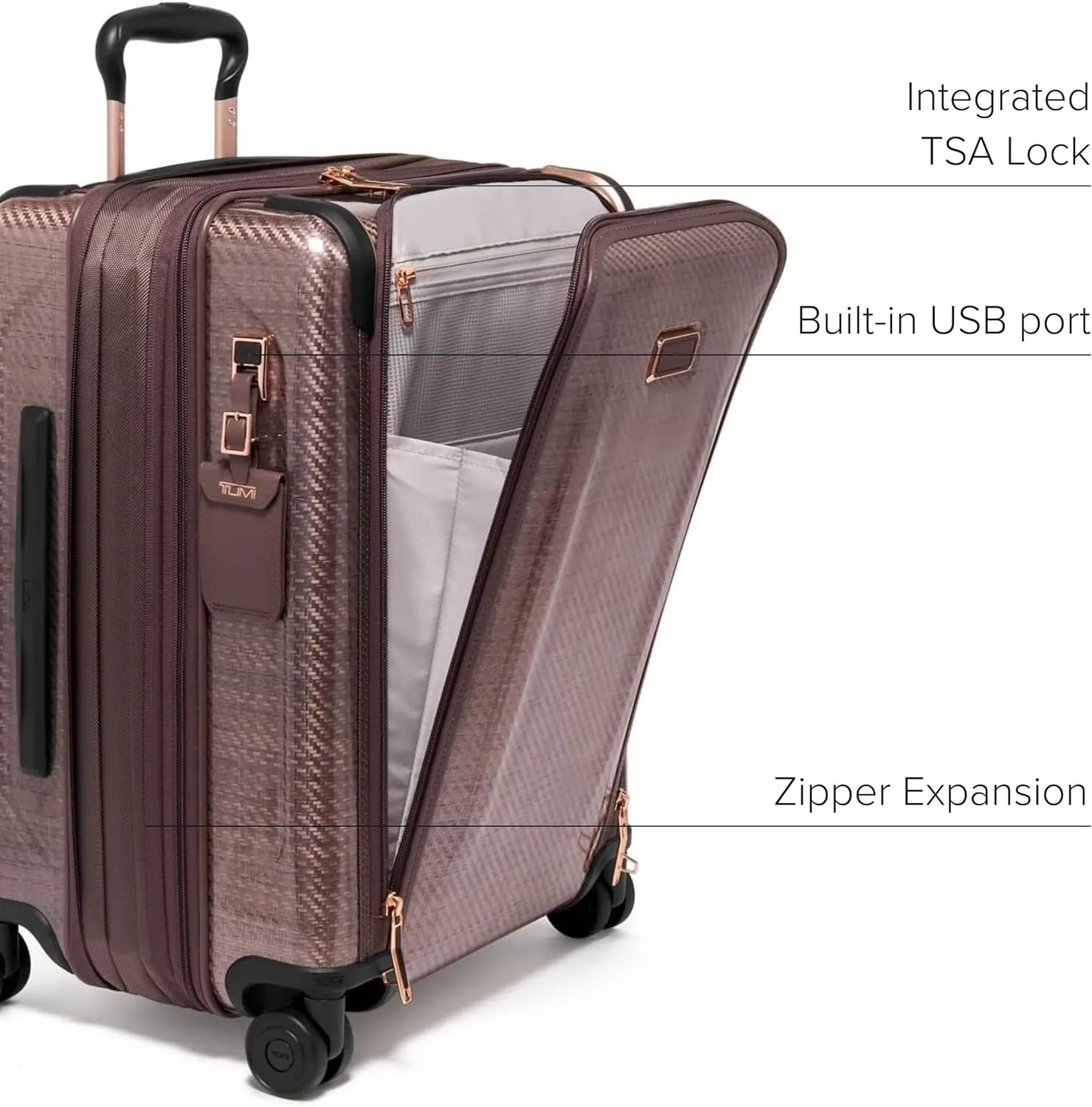 TUMI - Tegra-Lite 4 Wheel Luggage - Highly Durable Suitcase, Flexible Shell, Sleek and Lightweight Men's and Women's Expandable Rolling Bag - Continental, Blush