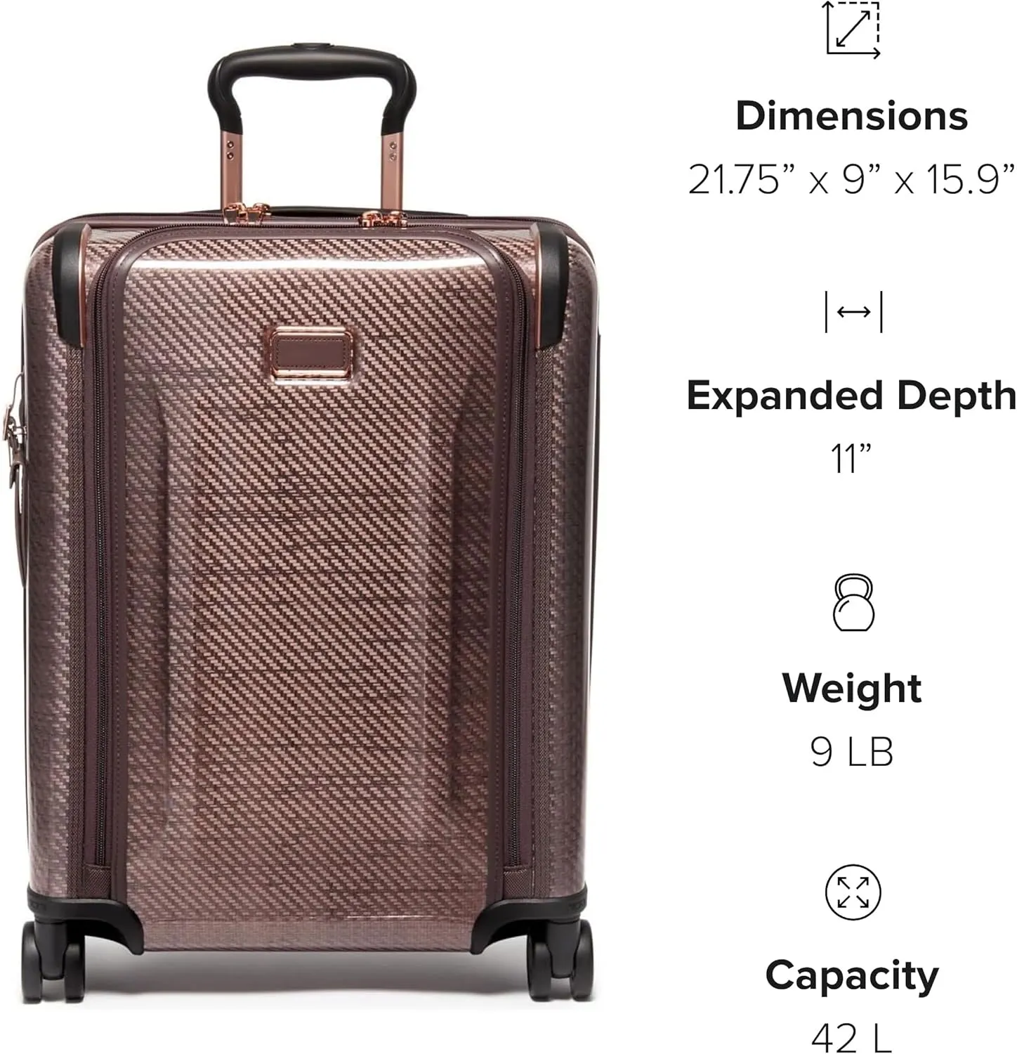 TUMI - Tegra-Lite 4 Wheel Luggage - Highly Durable Suitcase, Flexible Shell, Sleek and Lightweight Men's and Women's Expandable Rolling Bag - Continental, Blush