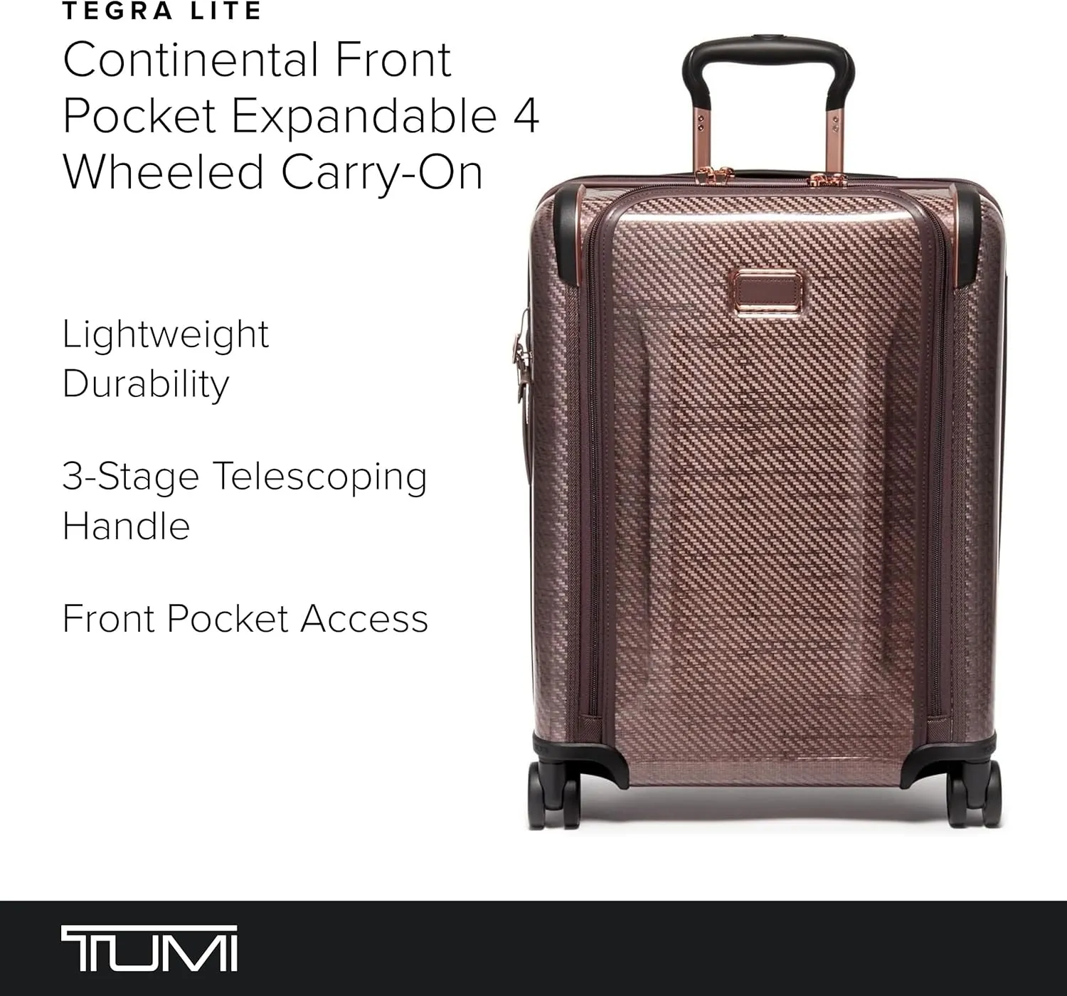 TUMI - Tegra-Lite 4 Wheel Luggage - Highly Durable Suitcase, Flexible Shell, Sleek and Lightweight Men's and Women's Expandable Rolling Bag - Continental, Blush