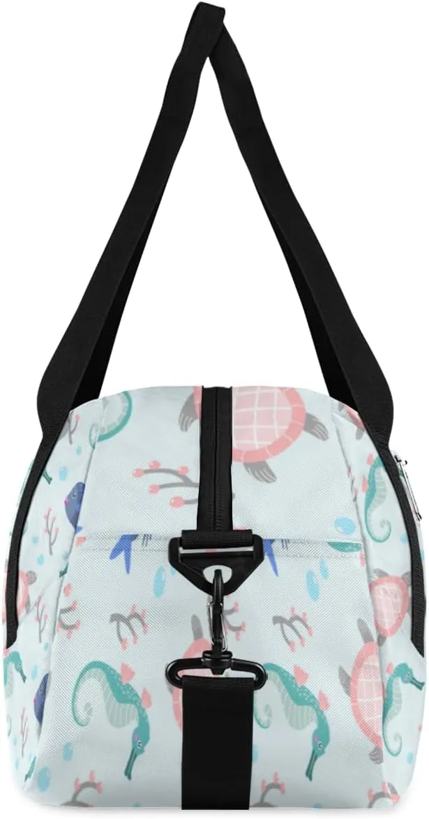 Turtles Fish Pattern Gym Bag, Duffle Bag, Weekender Bag, Duffel Bag, Overnight Bag, Travel Duffel Bag, Dance Bag, Tote Bag, Beach Bag, Pool Bag, Gym Duffle Bag, Carry on Bag