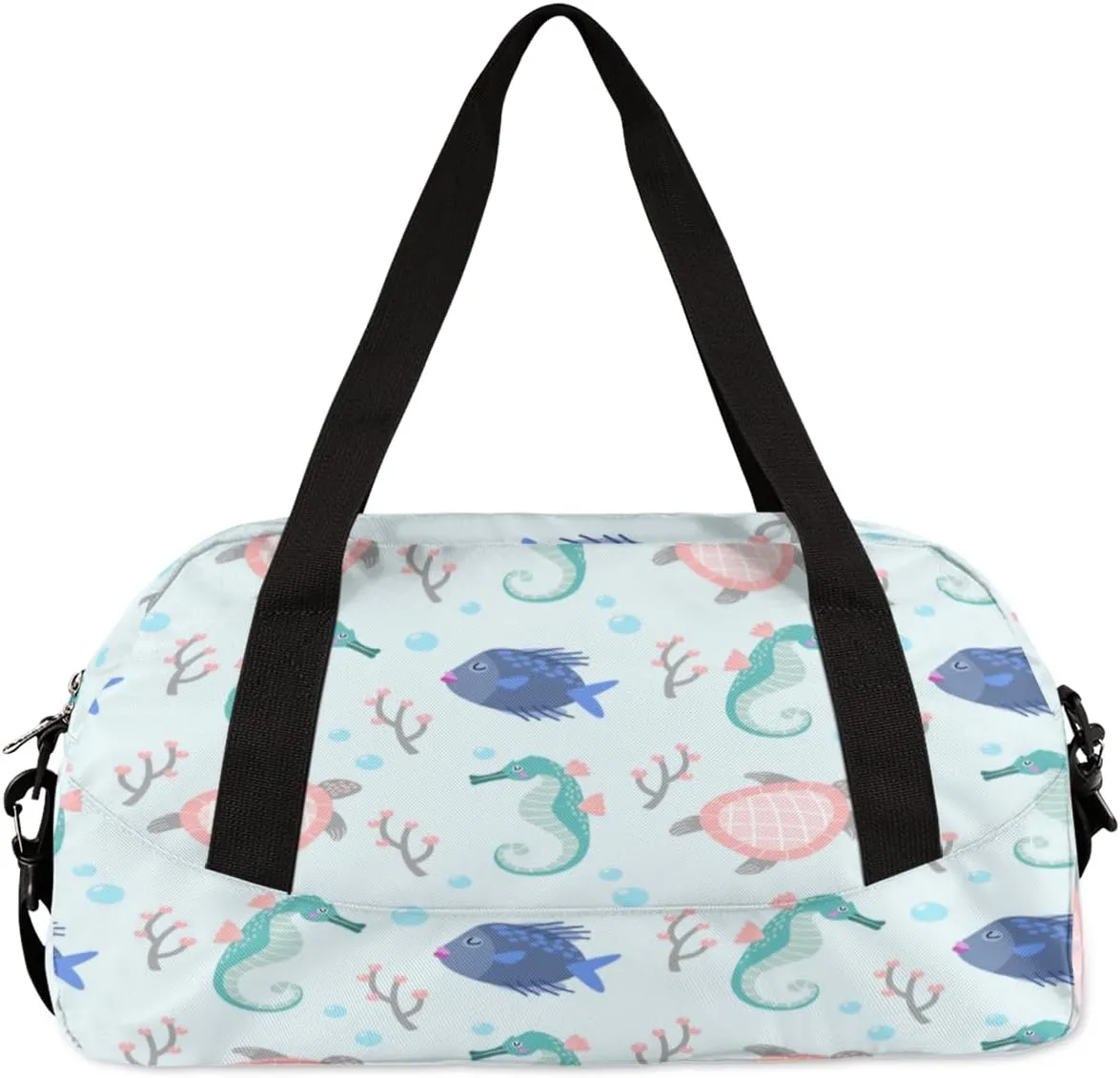 Turtles Fish Pattern Gym Bag, Duffle Bag, Weekender Bag, Duffel Bag, Overnight Bag, Travel Duffel Bag, Dance Bag, Tote Bag, Beach Bag, Pool Bag, Gym Duffle Bag, Carry on Bag