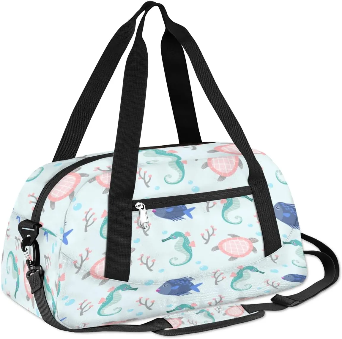 Turtles Fish Pattern Gym Bag, Duffle Bag, Weekender Bag, Duffel Bag, Overnight Bag, Travel Duffel Bag, Dance Bag, Tote Bag, Beach Bag, Pool Bag, Gym Duffle Bag, Carry on Bag