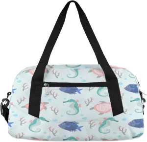 Turtles Fish Pattern Gym Bag, Duffle Bag, Weekender Bag, Duffel Bag, Overnight Bag, Travel Duffel Bag, Dance Bag, Tote Bag, Beach Bag, Pool Bag, Gym Duffle Bag, Carry on Bag