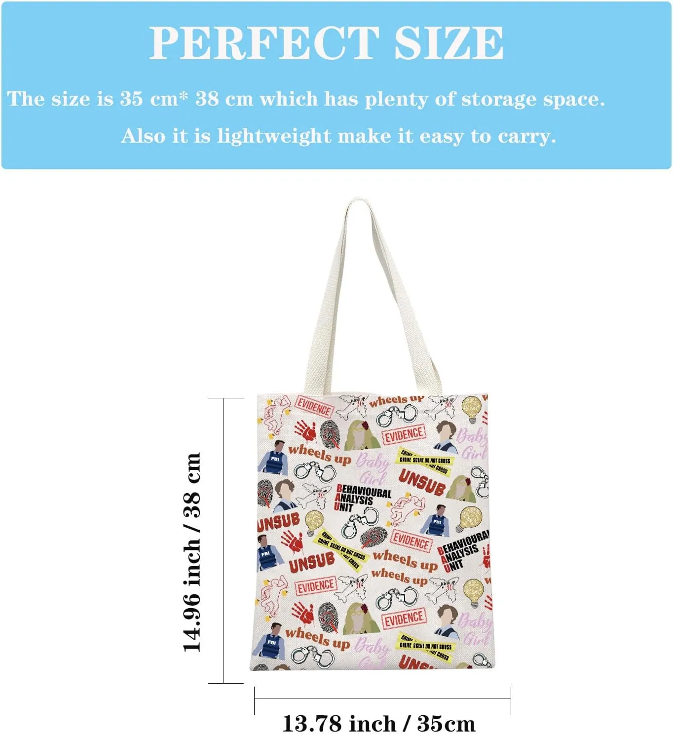 TV Show Inspired Gift TV Show Merchandise Zipper Pouch Spencer Lover Gift Crime Show Makeup Bag for Crime Fans(Crime TV Pattern Tote)