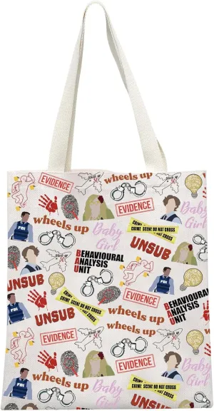 TV Show Inspired Gift TV Show Merchandise Zipper Pouch Spencer Lover Gift Crime Show Makeup Bag for Crime Fans(Crime TV Pattern Tote)