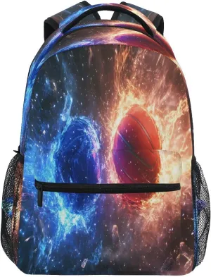 Two Basketballs Collide Backpack for Girls School Bags Bookbags for Teen Kids Travel Bag