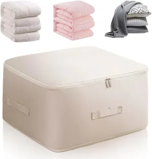 Ultra Space Saving Self Compression Organizer, 2024 New Propositiony Ultra Space Saving Self Compression, Storage Tote for Space Saving Compression Moving Organizer Bags for Blankets (Beige, X-Large)
