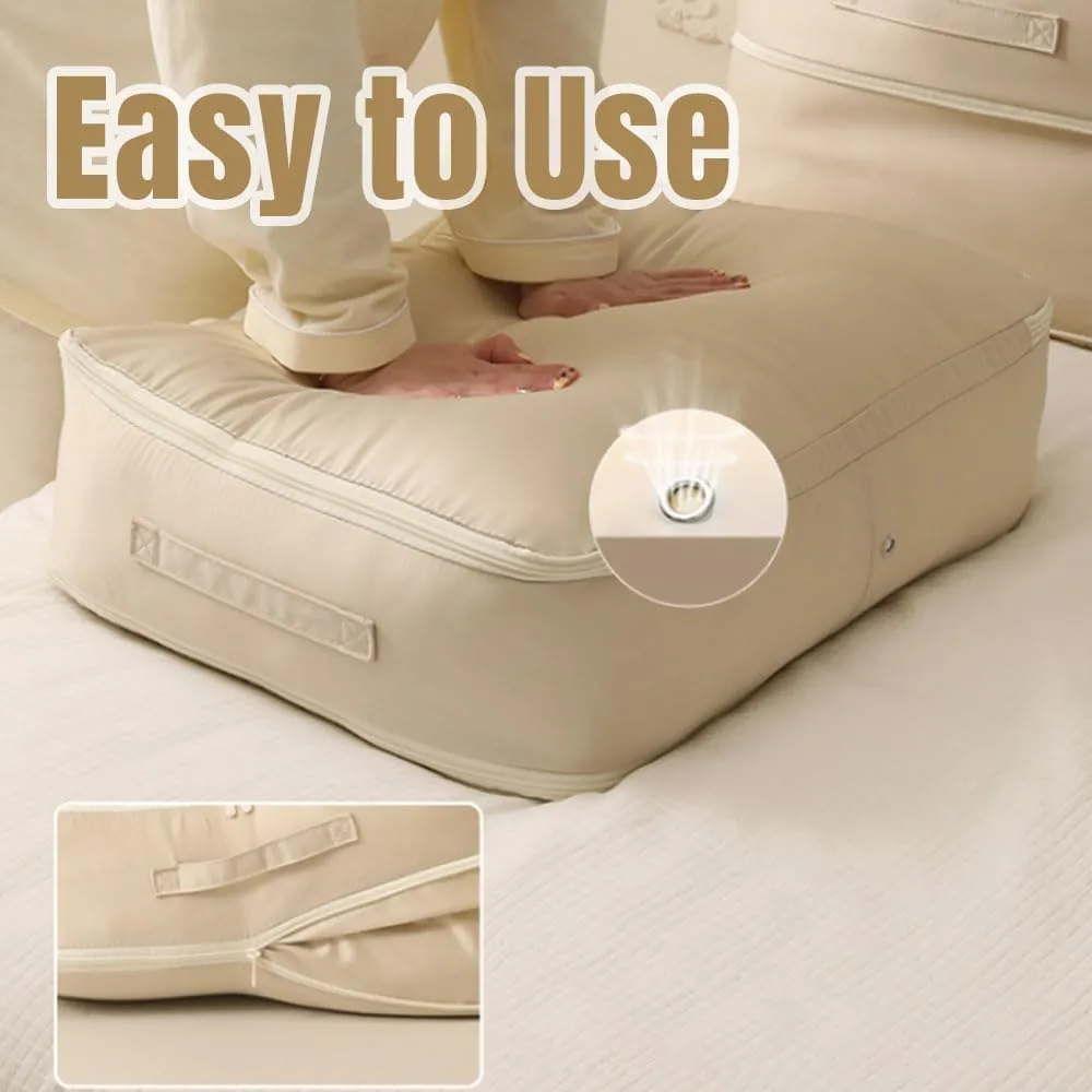 Ultra Space Saving Self Compression Organizer, 2024 New Self Compression Moving Organizer Bags Heavy Duty Moving Bags, Space Saving Self Compression Organizer for Comforters (Pink, X-Large)