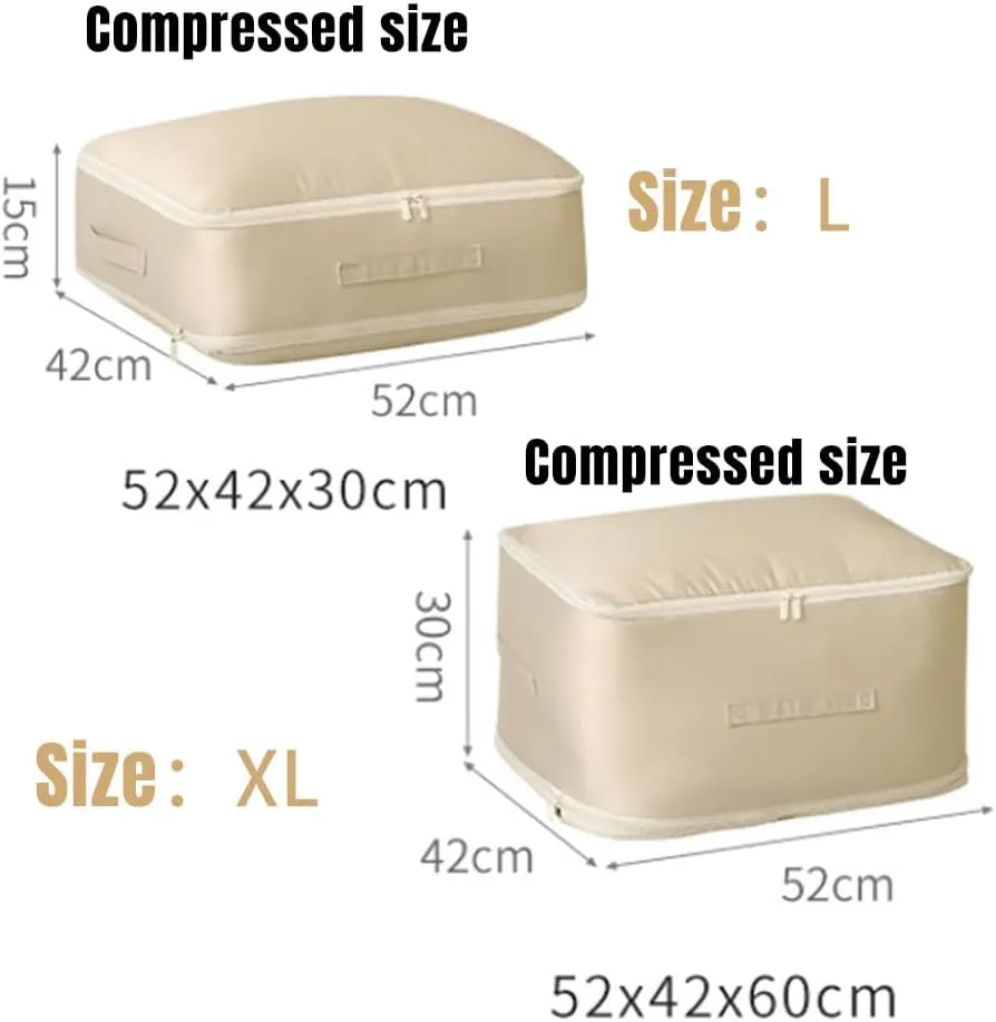 Ultra Space Saving Self Compression Organizer, 2024 New Self Compression Moving Organizer Bags Heavy Duty Moving Bags, Space Saving Self Compression Organizer for Comforters (Pink, X-Large)