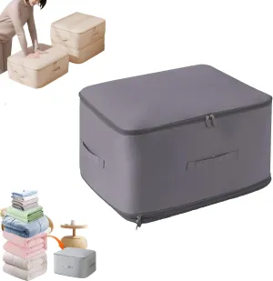 Ultra Space Saving Self Compression Organizer, Blanket Storage Bags, Comforter Storage for Organizing Bedroom, Closet, Clothing, Comforter (Gray, X-Large (for quilts))