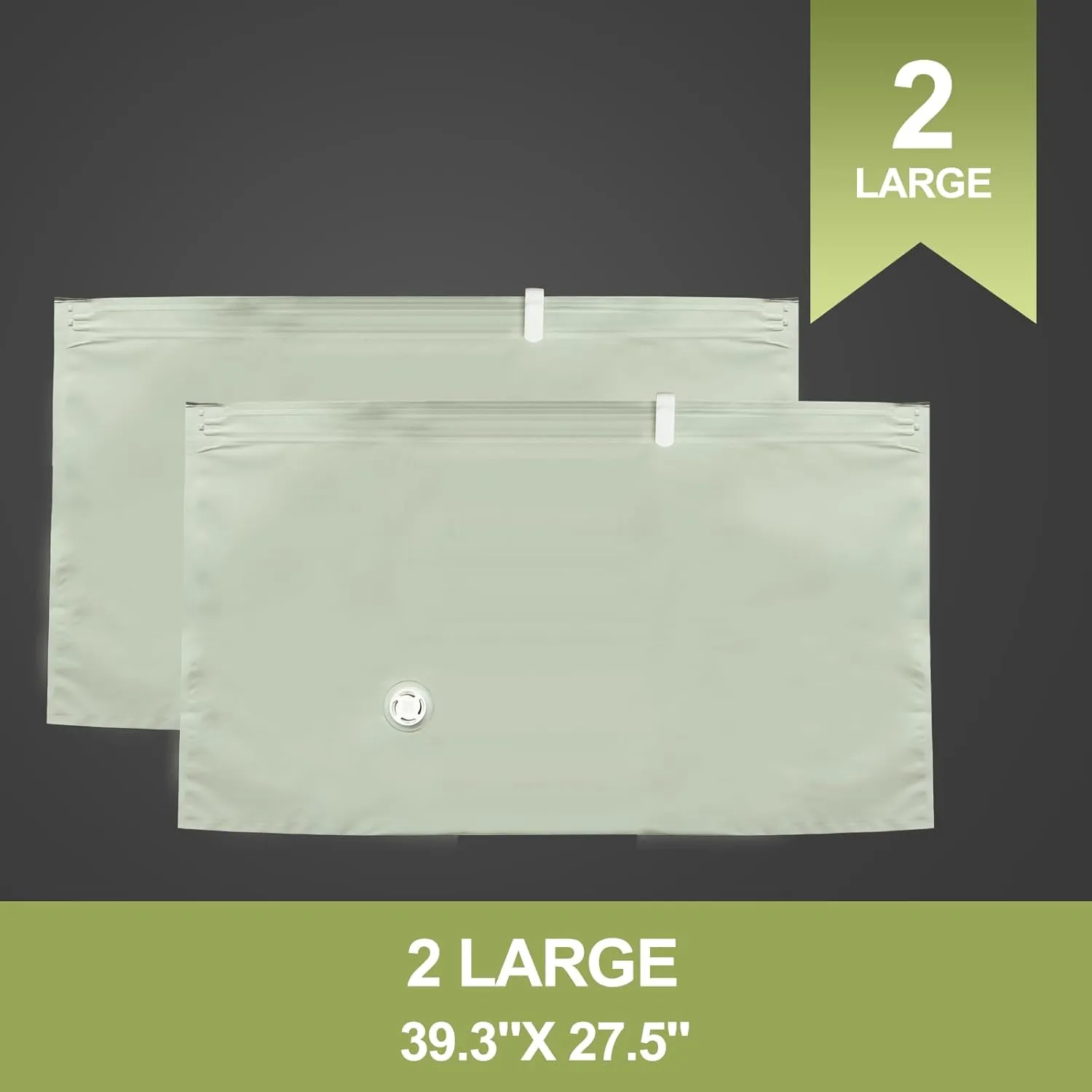 Umimile Vacuum Storage Bags for Travel, Reusable Travel Pack Vacuum Kit, Space Saver Bags for Luggage, Suitcases and Backpack, Sealed, Waterproof (2PC, No PUMP)