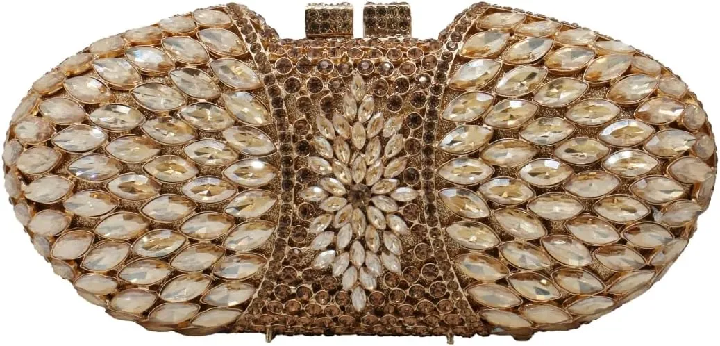 UMREN Luxury Crystal Clutch Rhinestones Evening Bag for Women Bling Purse Sparkly Diamond Handbag for Wedding Party Prom