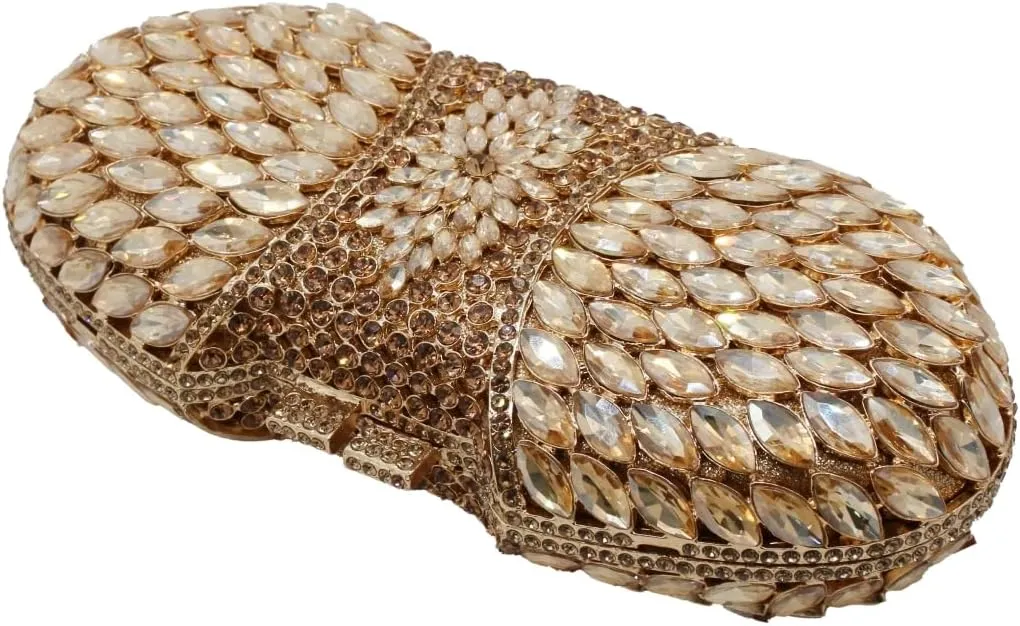 UMREN Luxury Crystal Clutch Rhinestones Evening Bag for Women Bling Purse Sparkly Diamond Handbag for Wedding Party Prom