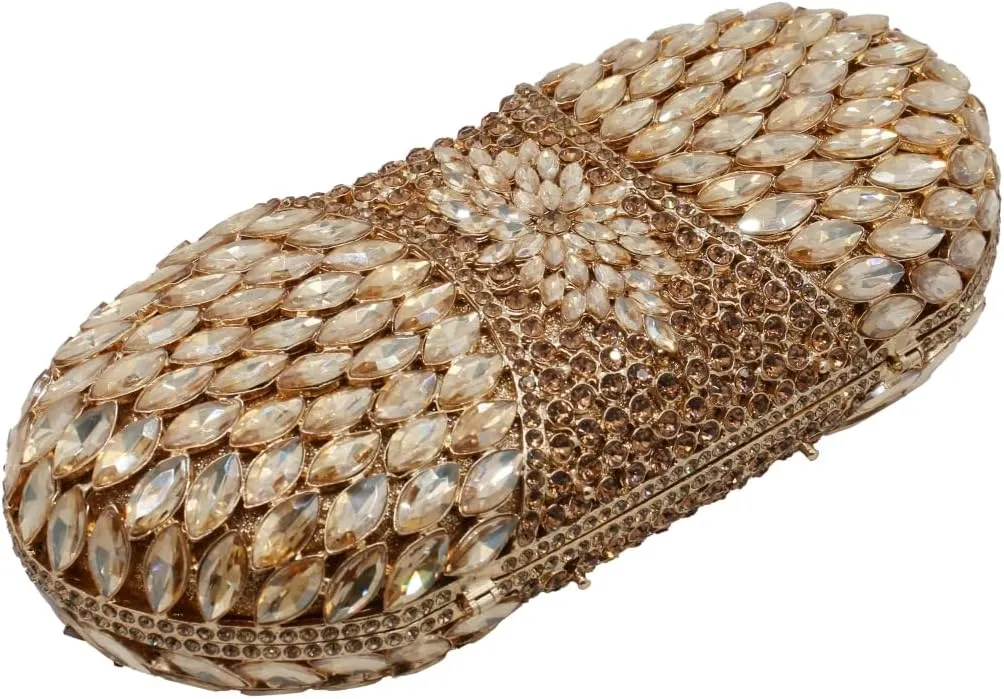 UMREN Luxury Crystal Clutch Rhinestones Evening Bag for Women Bling Purse Sparkly Diamond Handbag for Wedding Party Prom