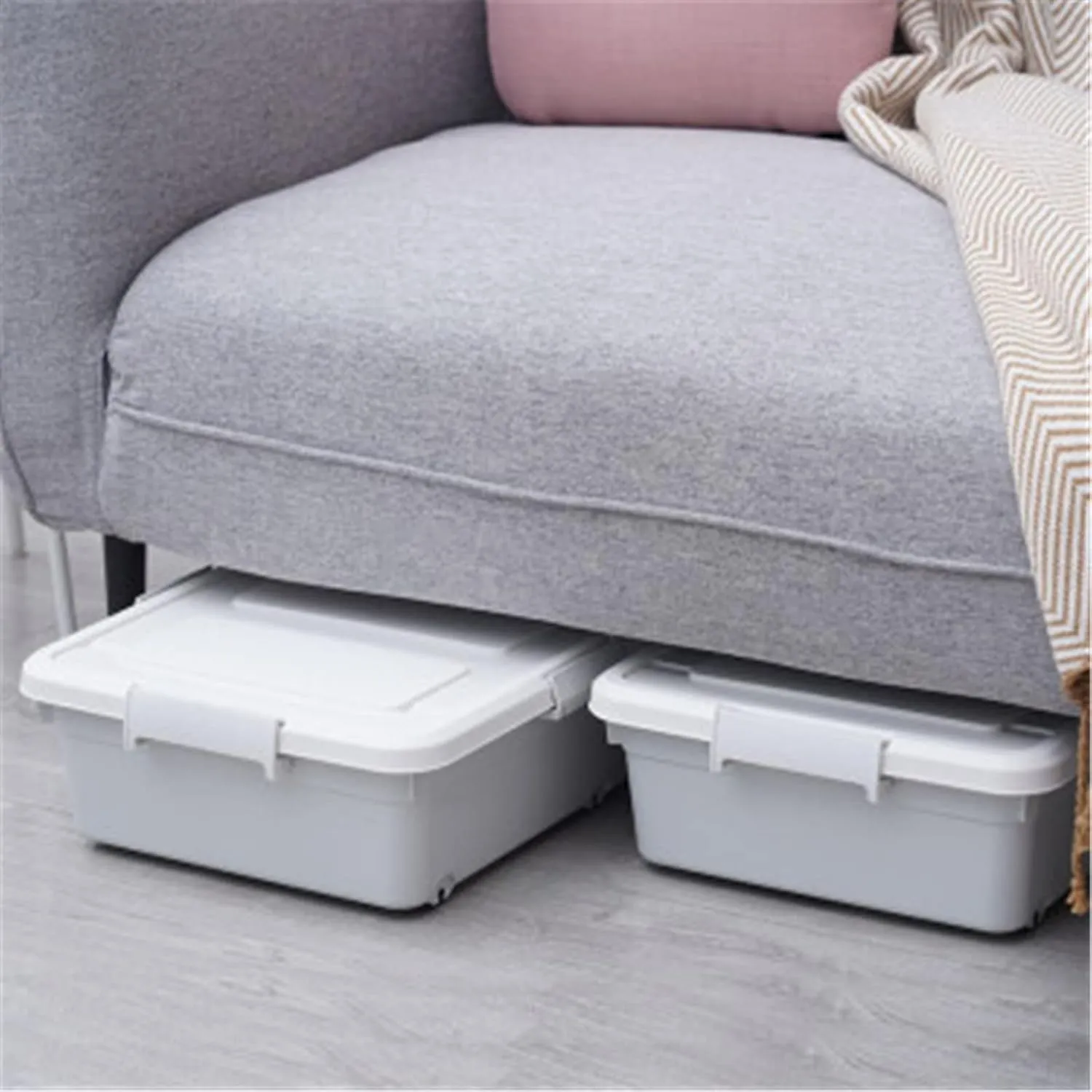 Under Bed Storage Under-bed Storage Box Plastic Wheeled Storage Box Cotton Quilt Under-bed Finishing Box for Blanket, Towels, Clothes