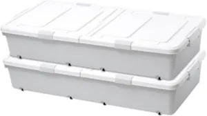 Under Bed Storage Under-bed Storage Box Plastic Wheeled Storage Box Cotton Quilt Under-bed Finishing Box for Blanket, Towels, Clothes