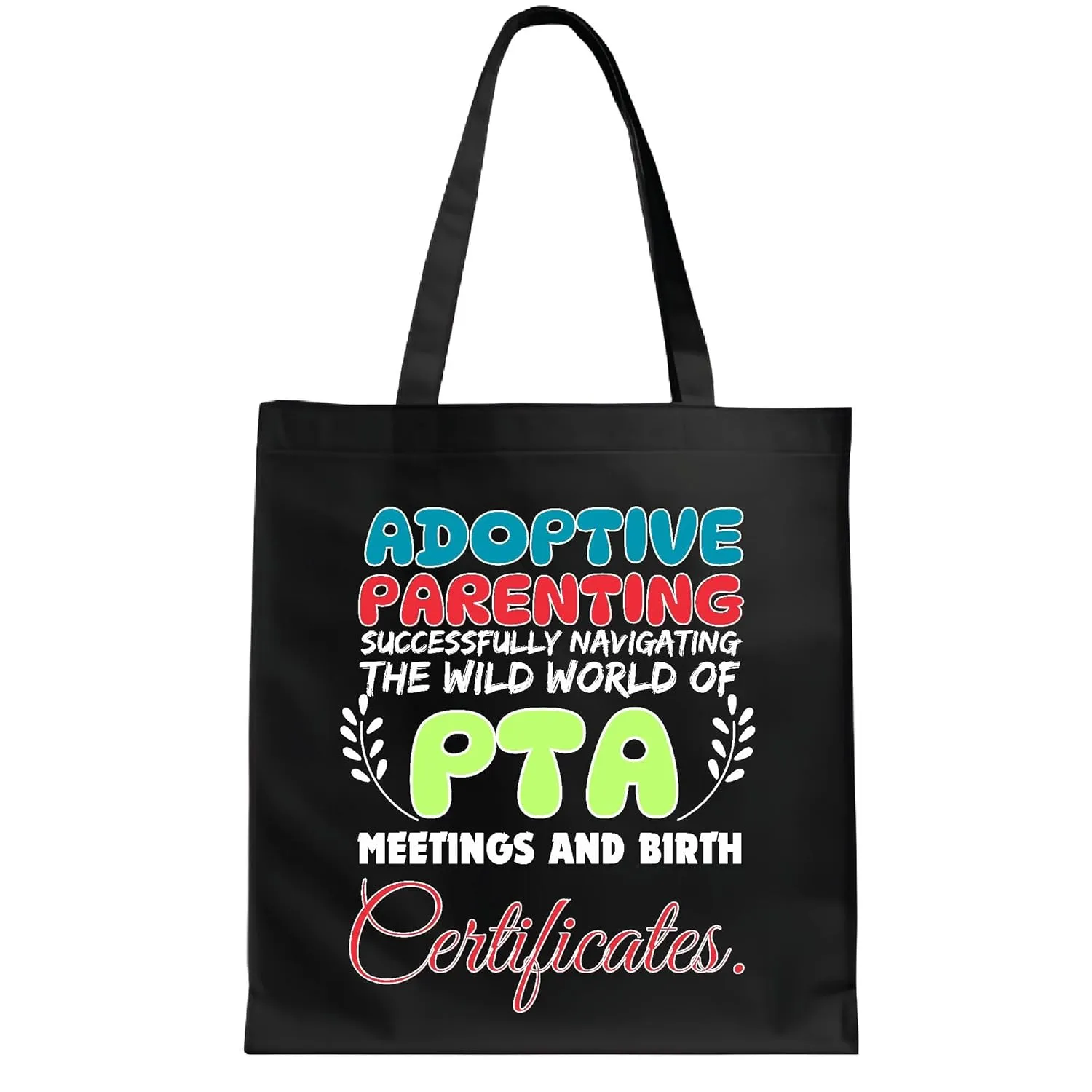 Unique Gifts for Adoptive Parents Hilarious Ideas for Adoption Journey Navy Black Multicolor Canvas Tote Bag