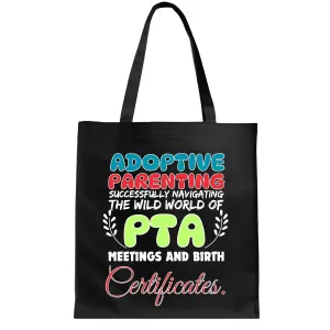 Unique Gifts for Adoptive Parents Hilarious Ideas for Adoption Journey Navy Black Multicolor Canvas Tote Bag