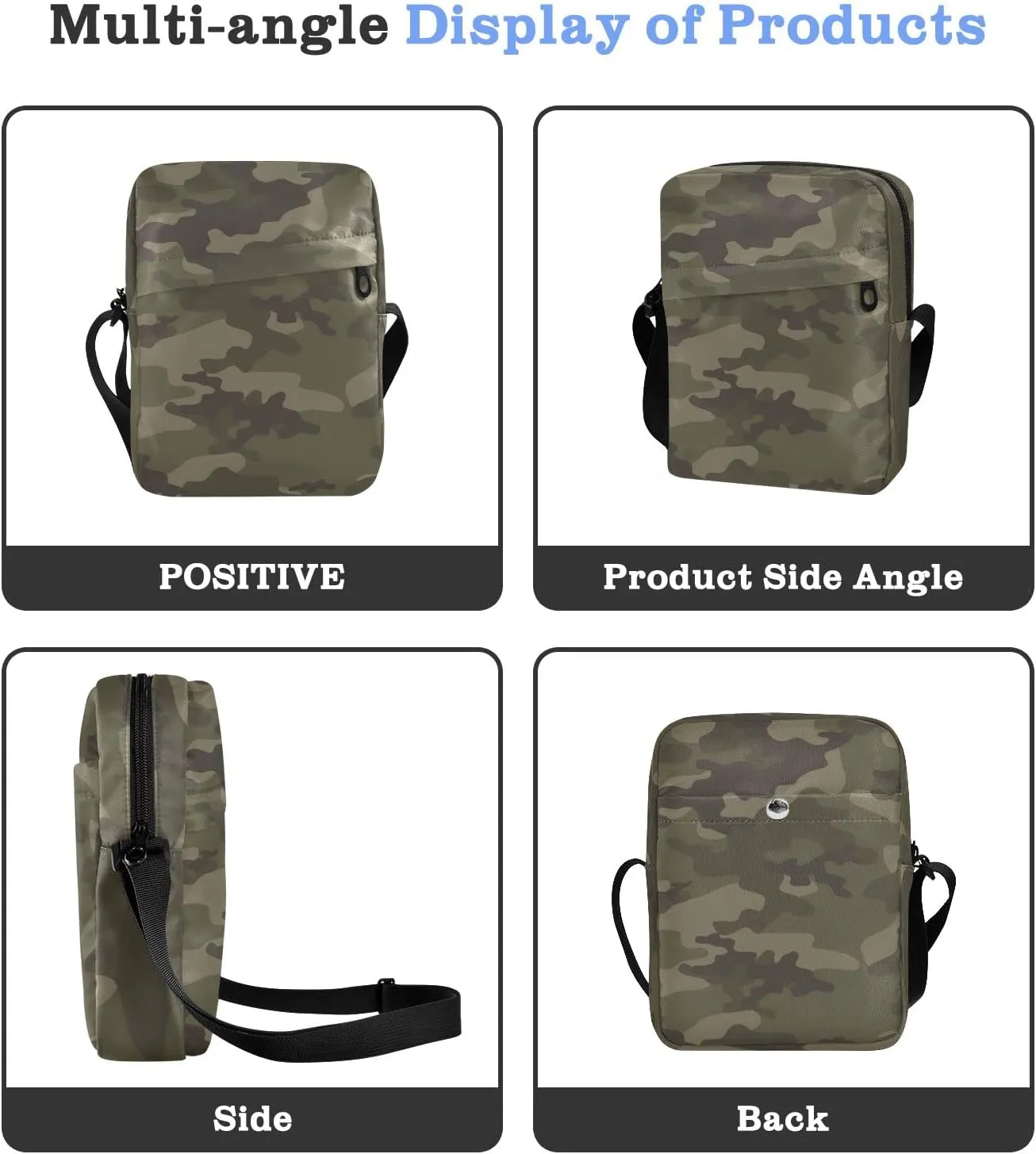Unisex Crossbody Bag, Animal Pattern Durable Sling Side Shoulder bags for men women, One Size