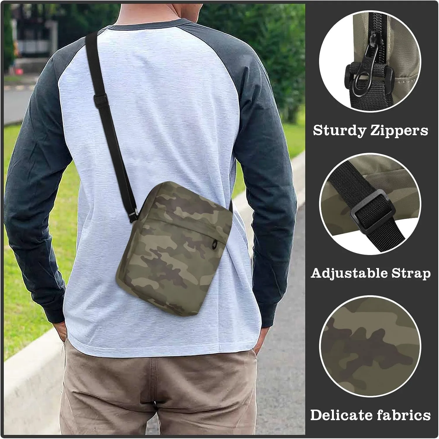 Unisex Crossbody Bag, Animal Pattern Durable Sling Side Shoulder bags for men women, One Size