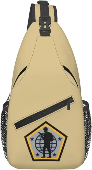 United States Army Human Resources Command Shoulder Sleeve Insignia Crossbody Bags For Women Men Chest Backpack Gym Shoulder Bag Travel Outdoor Sports Casual Crossbody Bags