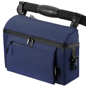 Universal Baby Stroller Organizer Large Space with Insulated Cup Holder Detachable Diaper Bag Adjustable Shoulder Strap Fits All Strollers (navy)