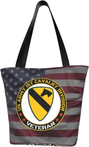 Us Army 1st Cavalry Division Veteran Fashion Shoulder Bag Large Capacity For Man Or Woman