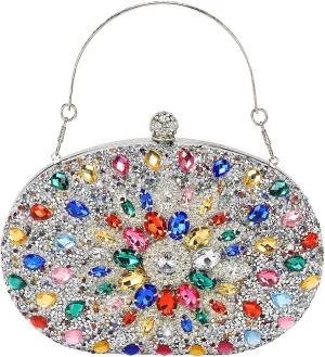 uxcell Evening Bags for Women, Sparkly Crystal Rhinestone Clutch Purse with Chain Strap Shoulder Bag Handbag