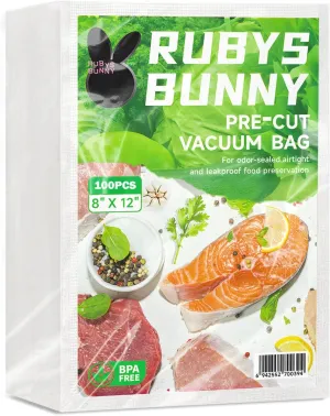 Vacuum Sealer Bags,PreCut Seal Bags (100Pcs 8”X12” PreCut)