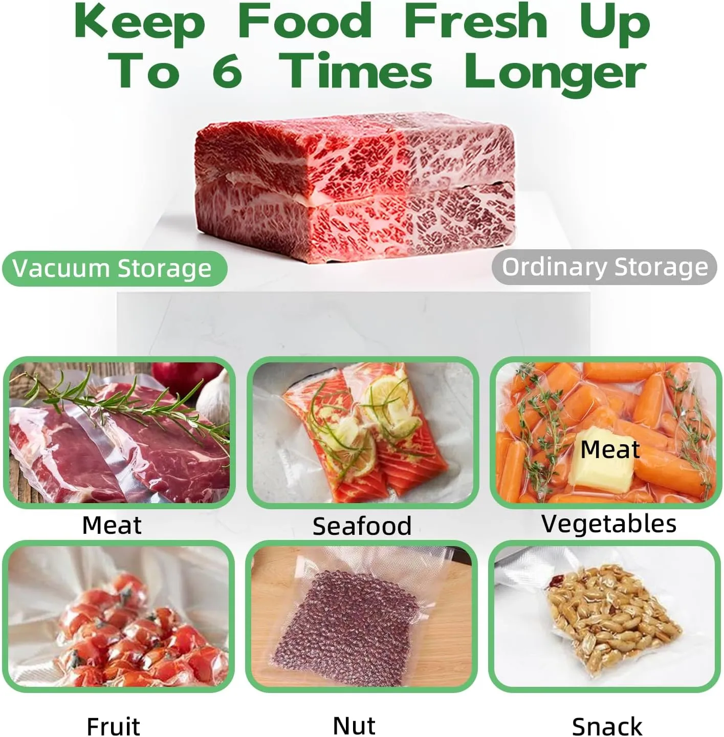Vacuum Sealer Bags,PreCut Seal Bags (100Pcs 8”X12” PreCut)