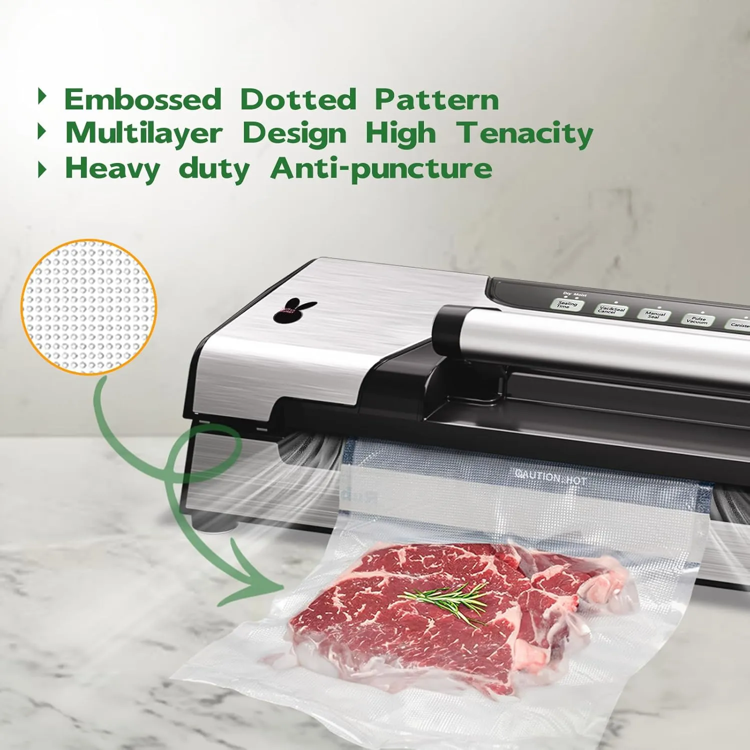 Vacuum Sealer Bags,PreCut Seal Bags (100Pcs 8”X12” PreCut)