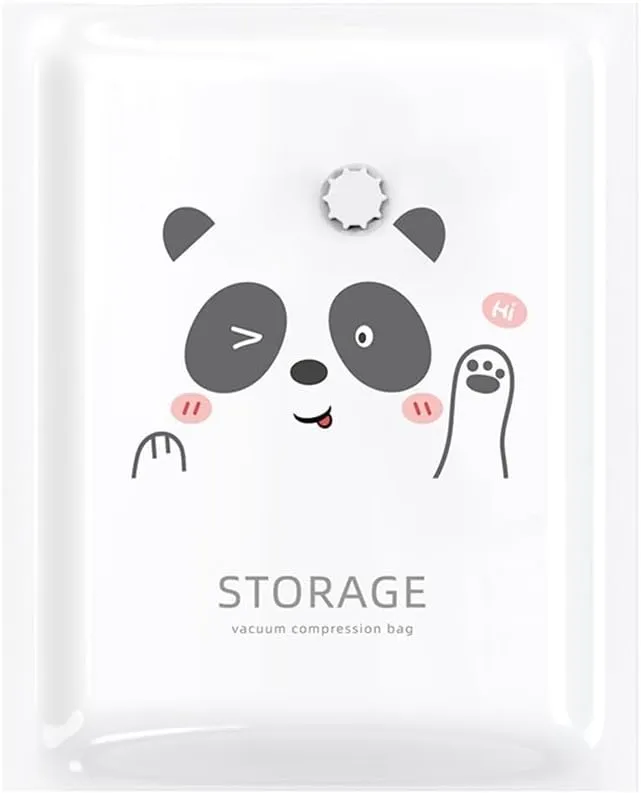 Vacuum Storage Bag Pumping Cotton Quilt Compression Bag Packing Finishing Vacuum Bag Thickening Clothes Storage Bag(Bear,60 X 80cm)