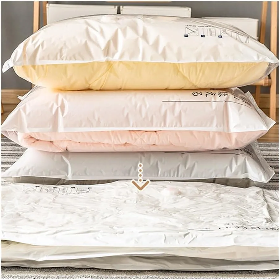 Vacuum Storage Bag Pumping Cotton Quilt Compression Bag Packing Finishing Vacuum Bag Thickening Clothes Storage Bag(Four leaf,60 X 80cm)