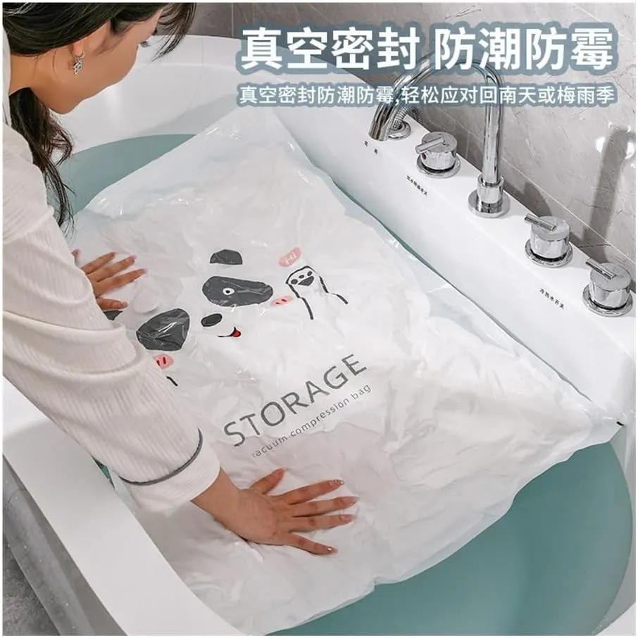 Vacuum Storage Bag Pumping Cotton Quilt Compression Bag Packing Finishing Vacuum Bag Thickening Clothes Storage Bag(Four leaf,60 X 80cm)