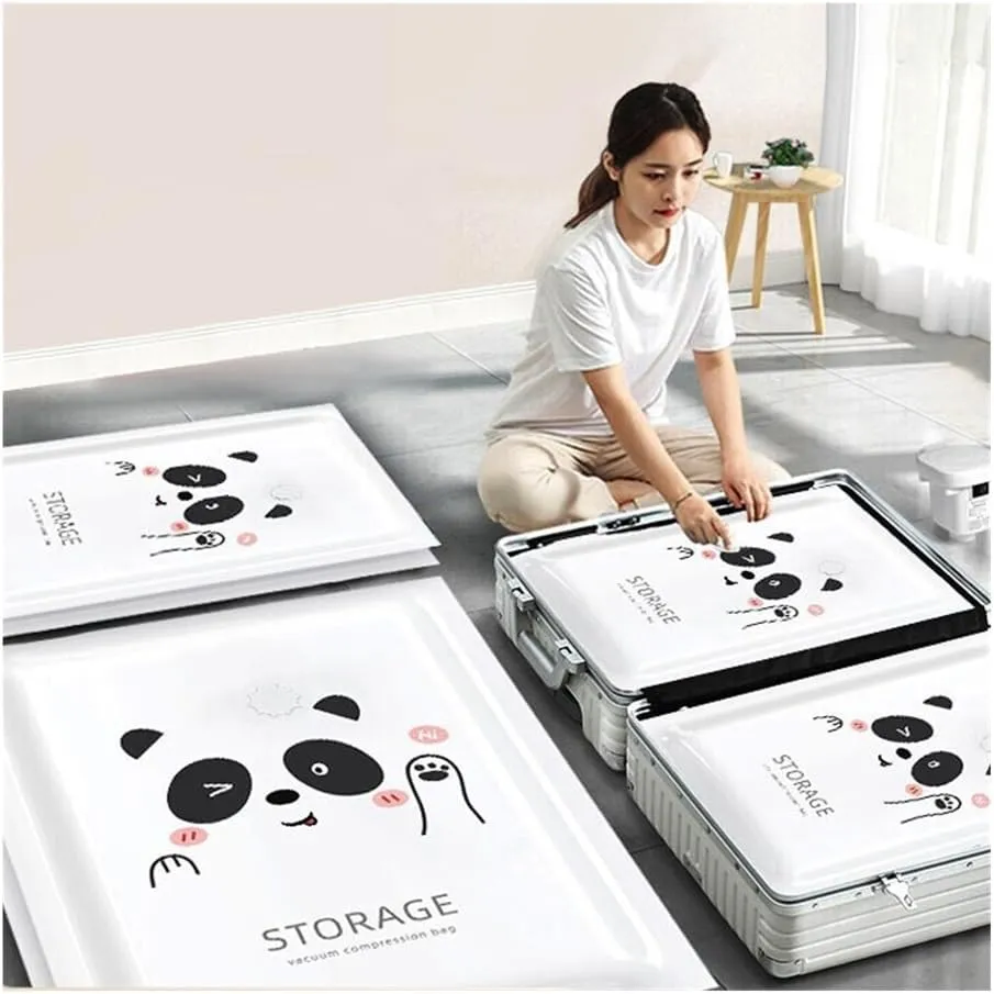 Vacuum Storage Bag Pumping Cotton Quilt Compression Bag Packing Finishing Vacuum Bag Thickening Clothes Storage Bag(Four leaf,60 X 80cm)
