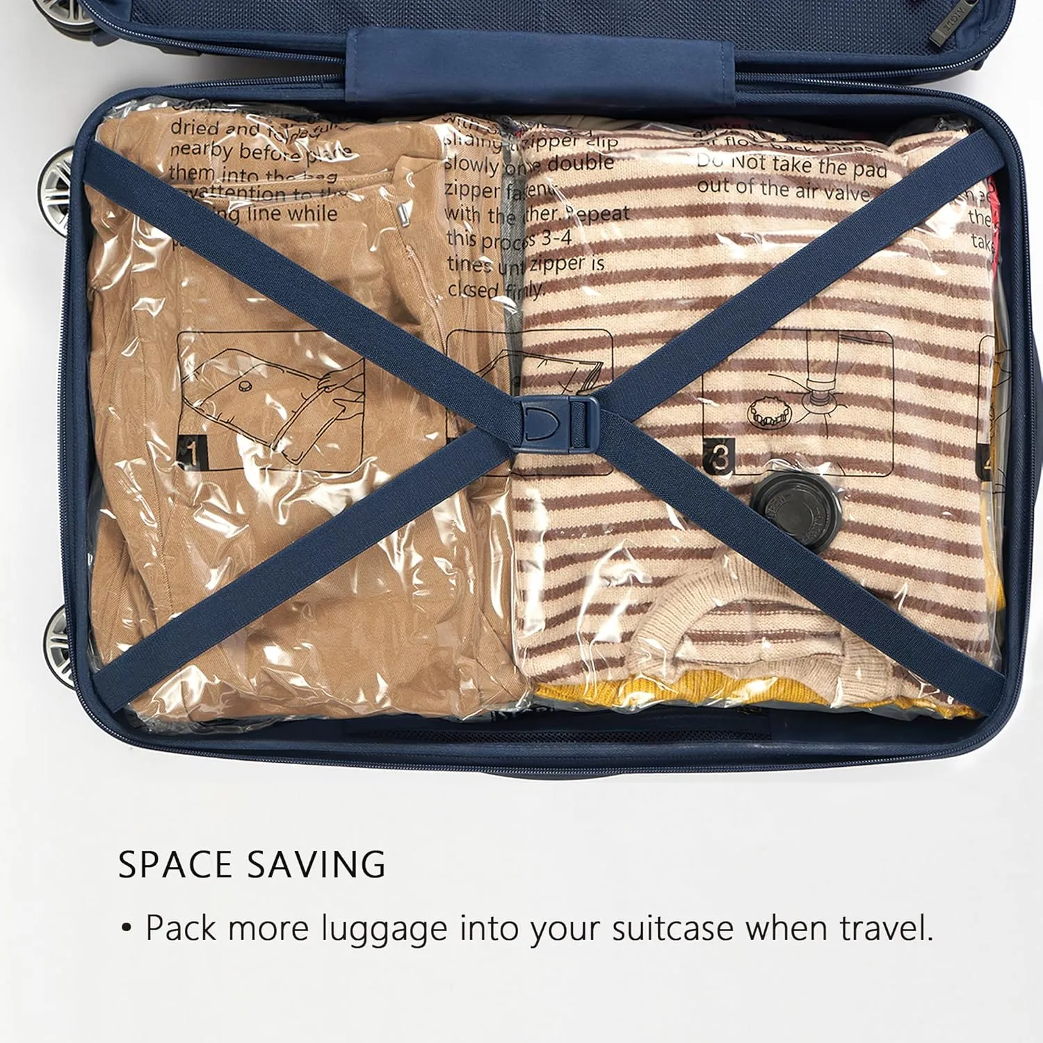 Vacuum Storage Bags 12 Jumbo, Space Saver Bags with Travel Hand Pump, Compression Airtight Sealer Bags for Clothes, Bedding, Pillows, Comforters, Blankets
