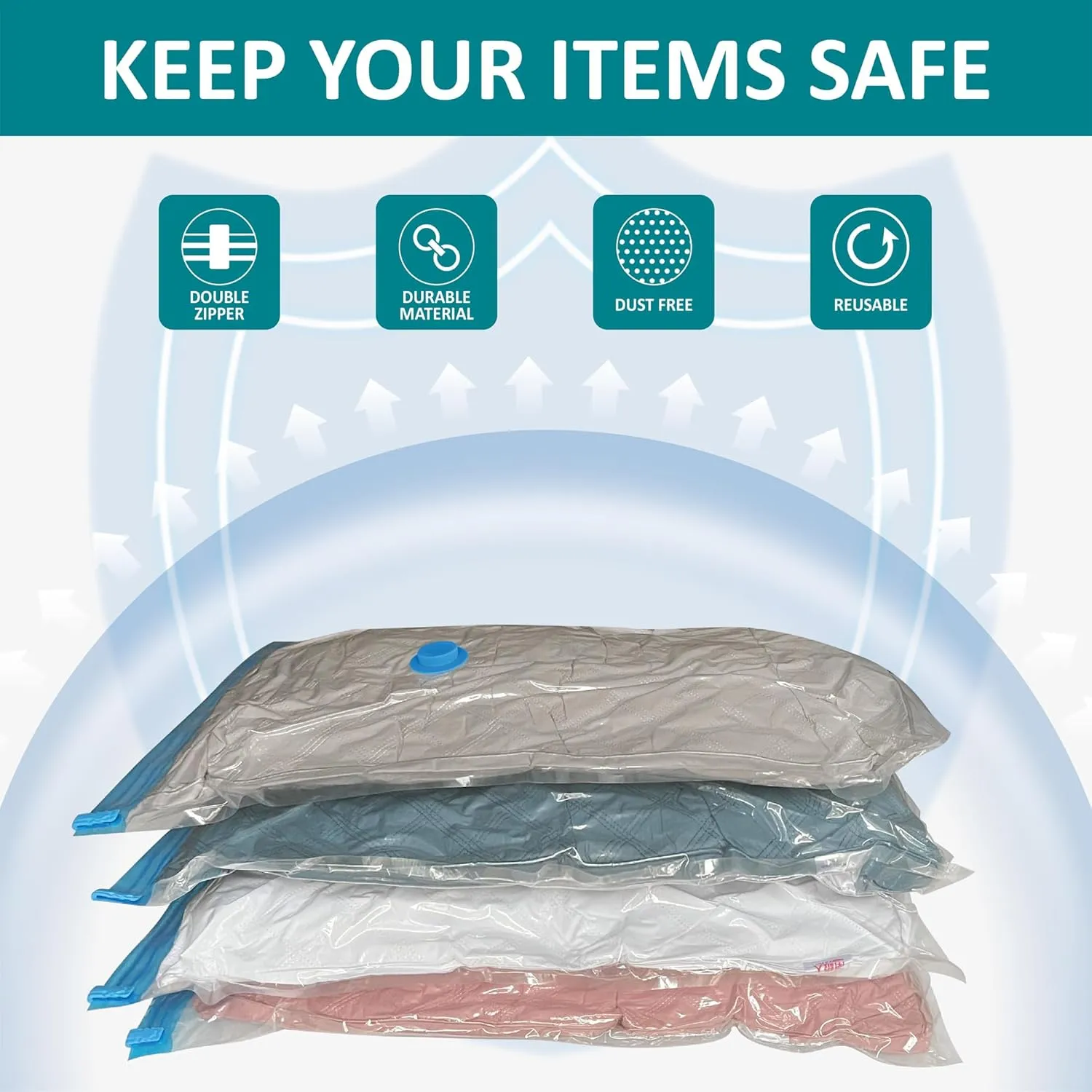 Vacuum Storage Bags with Electric Air Pump, 12 Jumbo (39.4x27.5in), Space Saver Bags with Pump, Storage Vacuum Sealed Bags for Clothes, Comforters, Blankets, Bedding