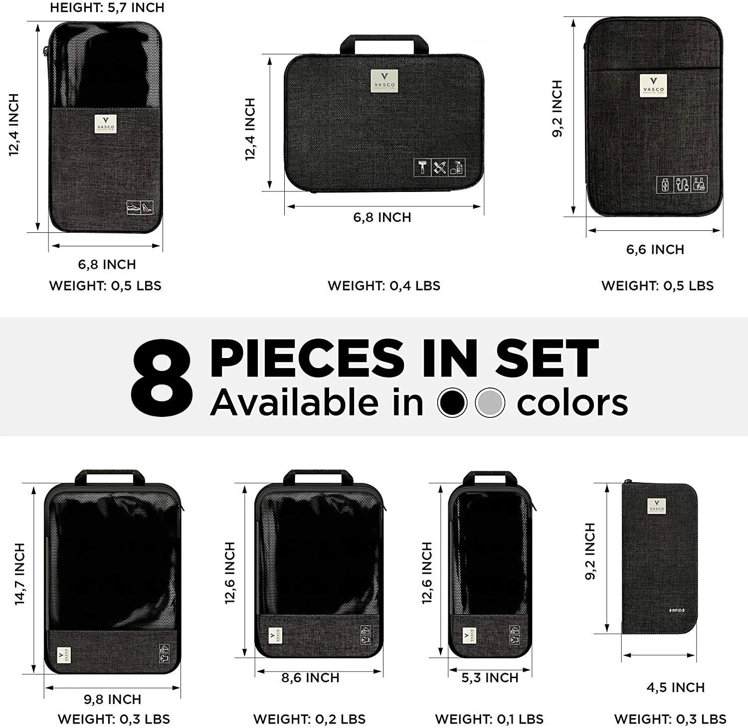 VASCO Compression Packing Cubes for Travel